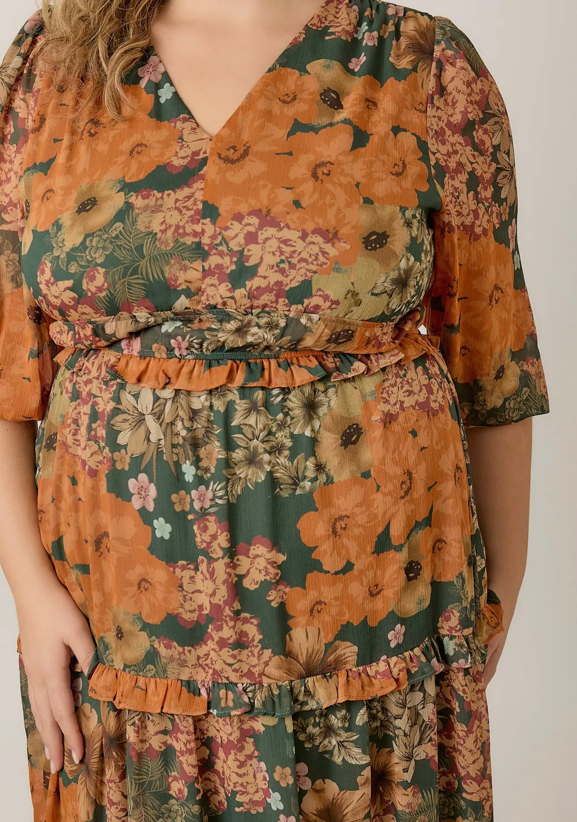 BIG FLORAL PRINT DRESS