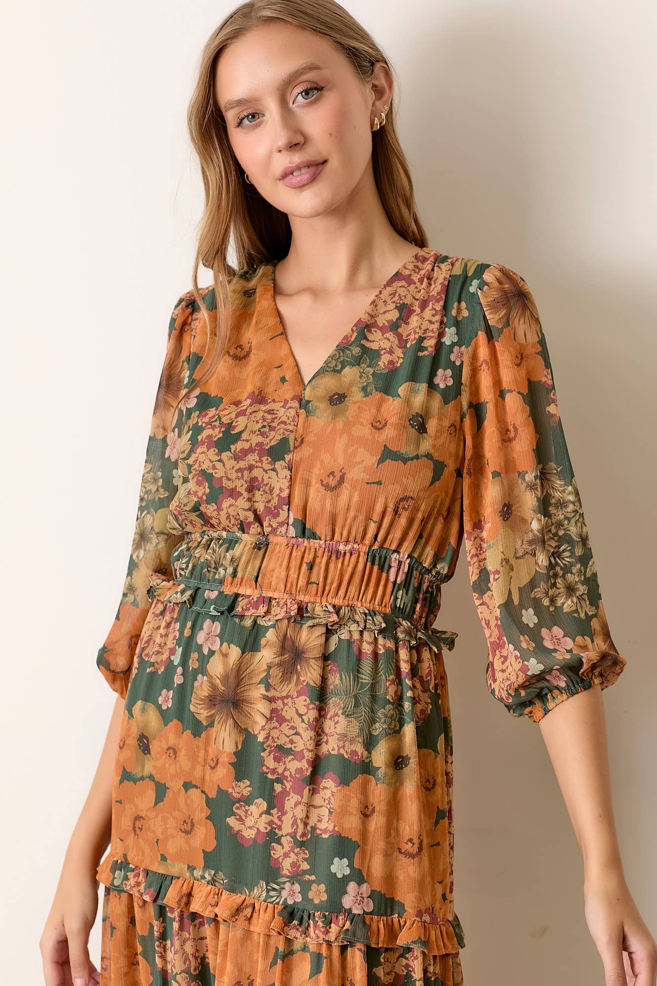 BIG FLORAL PRINT DRESS