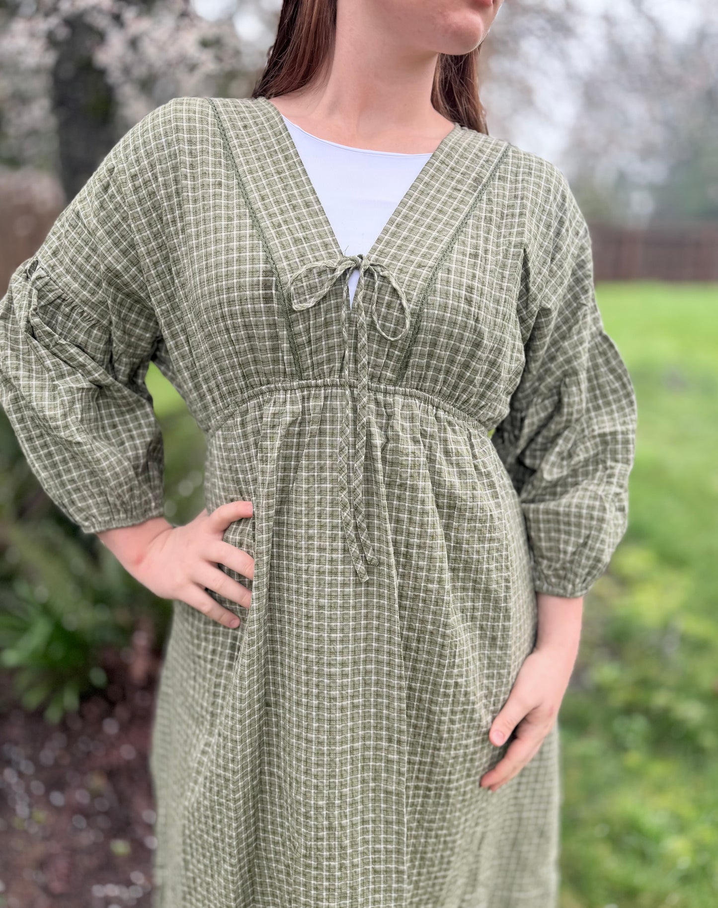 Gingham Plaid Midi Dress - Multiple Colors