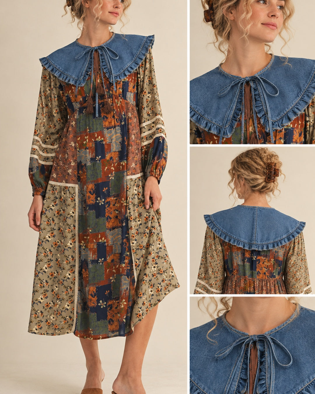 Denim Detached Collar