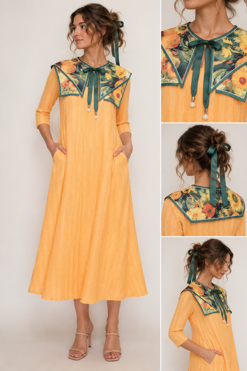 Fall sunflower green detached collar