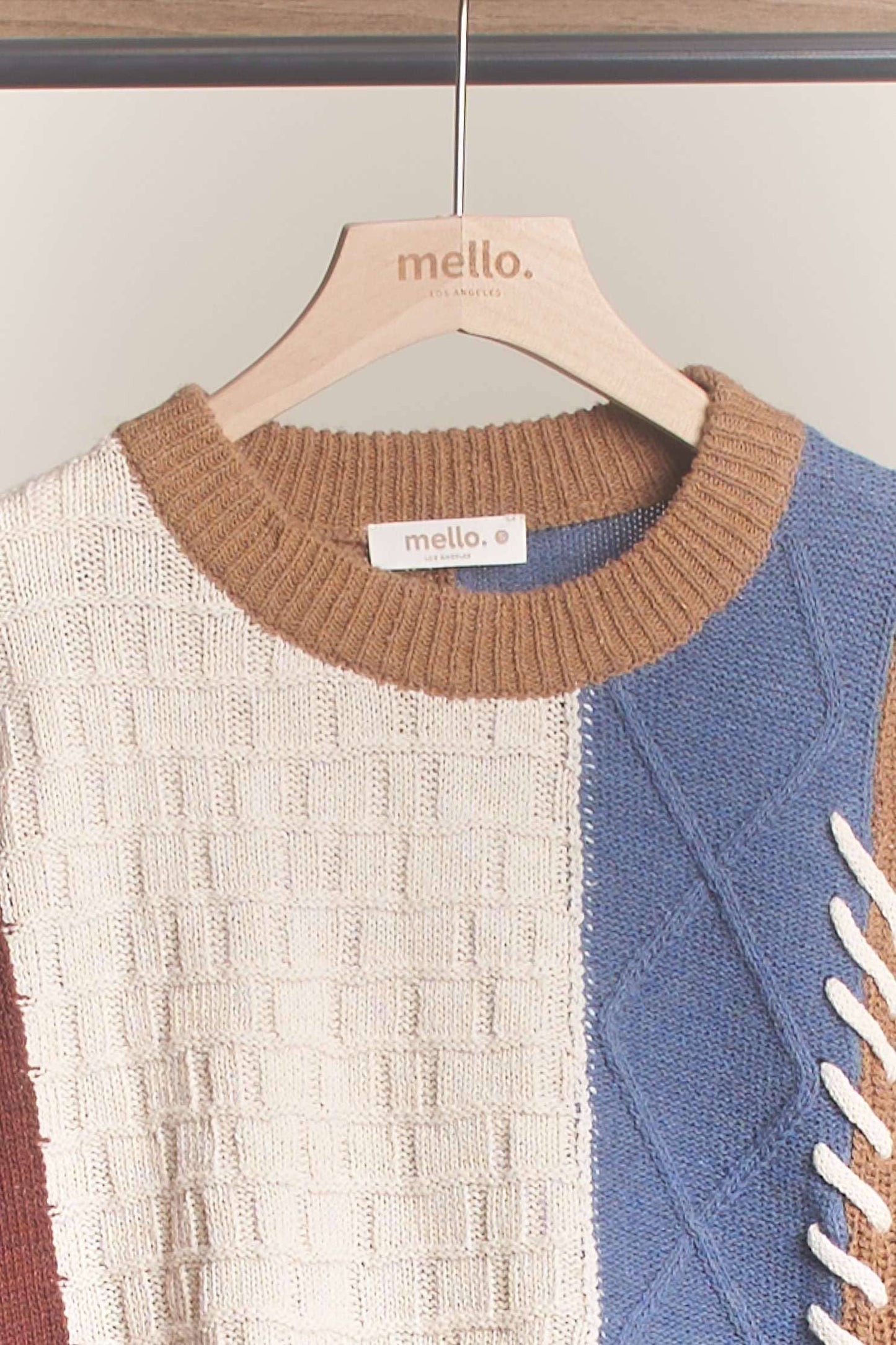 Color Block Sweater with Drawstring Details