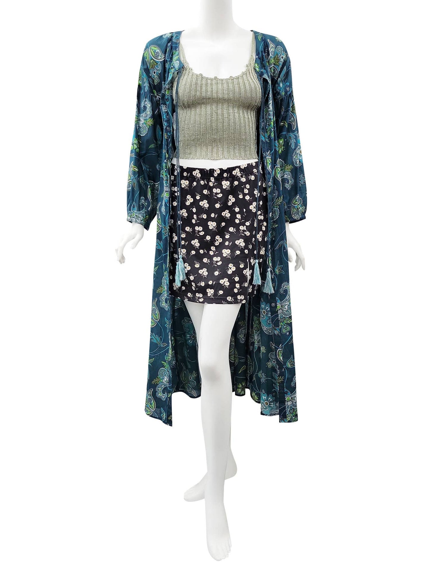 Green Floral Cotton Printed Dress - PRE ORDER