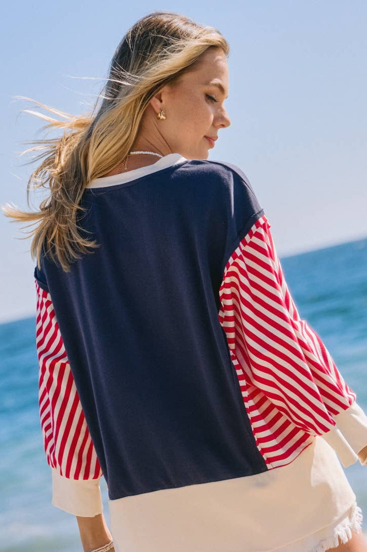 USA Hi-Lo French Terry Top