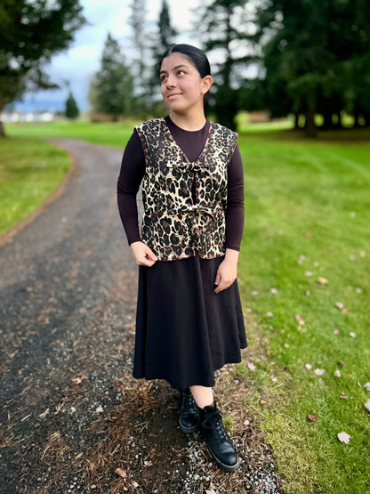 Washed Leopard Printed Vest
