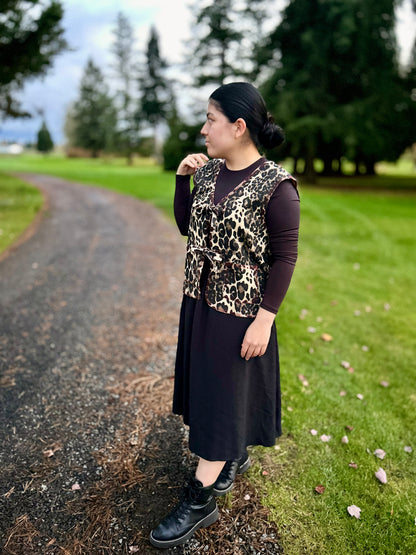 Washed Leopard Printed Vest