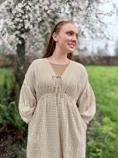 Gingham Plaid Midi Dress - Multiple Colors