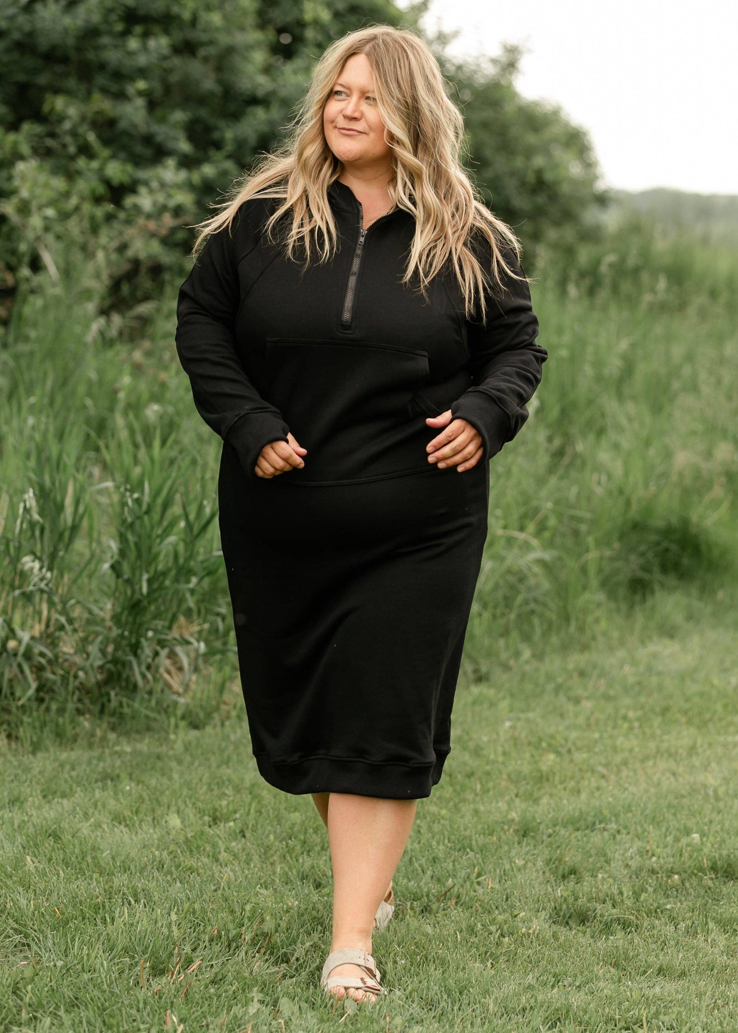 Womens Black Hoodie Sweatshirt Dress Fall