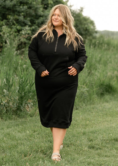 Womens Black Hoodie Sweatshirt Dress Fall