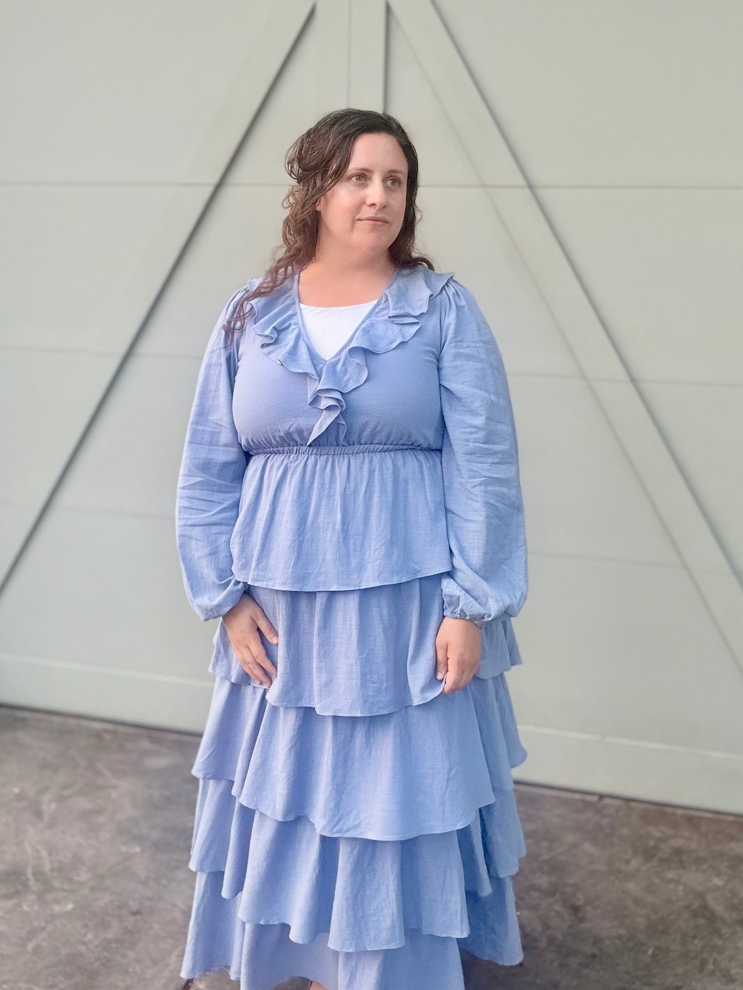 COTTON TIERED RUFFLE MAXI DRESS