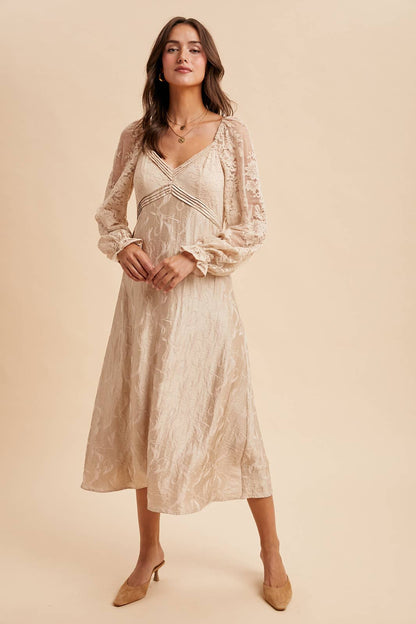LACE JACQUARD MAXI DRESS