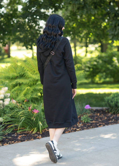 Womens Black Hoodie Sweatshirt Dress Fall