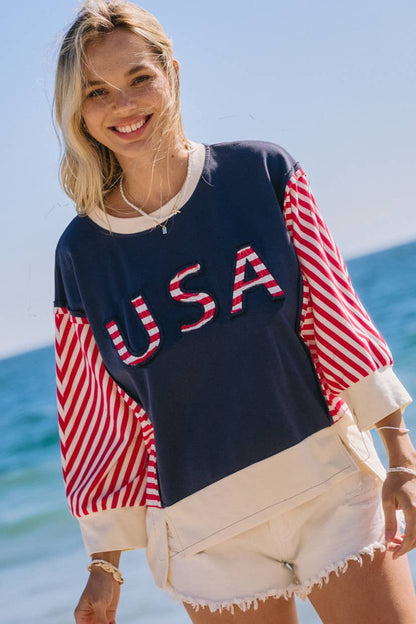 USA Hi-Lo French Terry Top