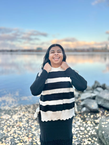 Plus Bold Striped Knit Seater Top