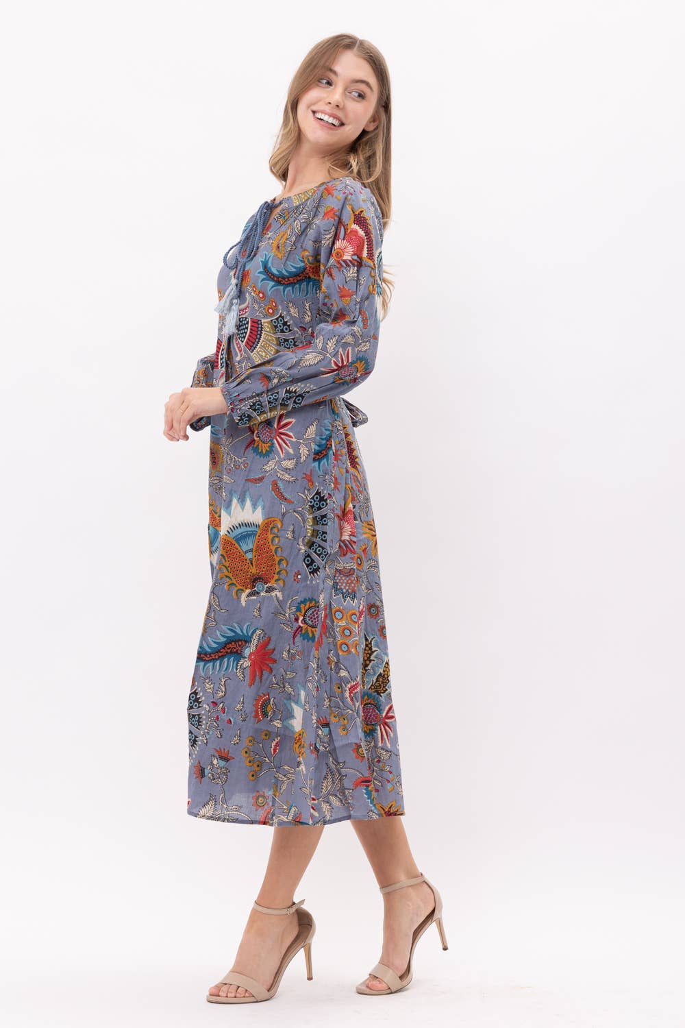 Cotton Gray Midi Dress - PRE ORDER