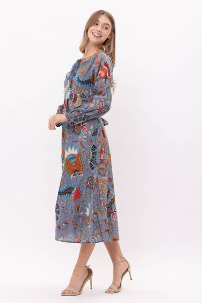 Cotton Gray Midi Dress - PRE ORDER