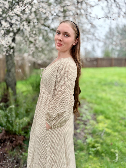 Gingham Plaid Midi Dress - Multiple Colors