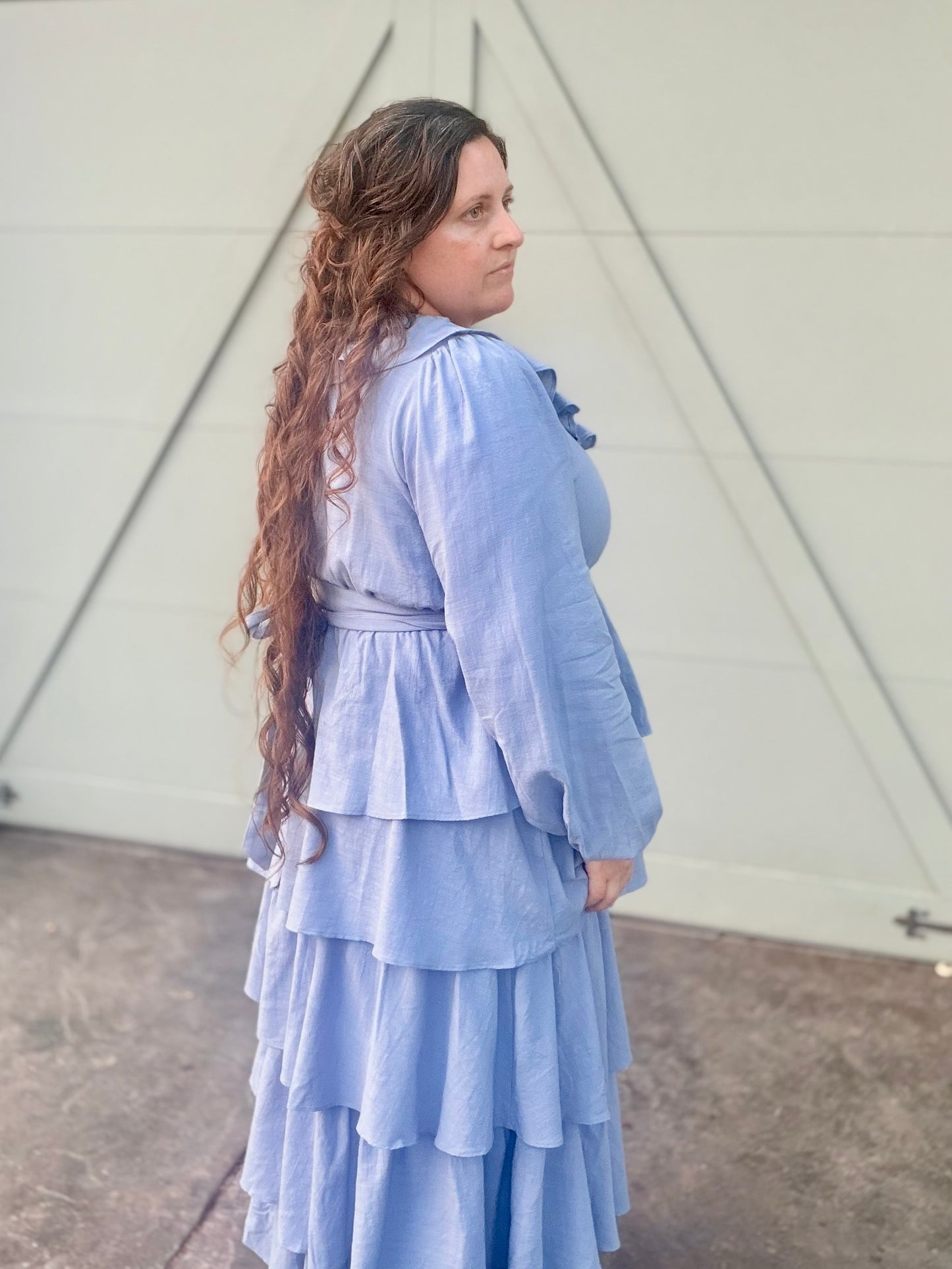 COTTON TIERED RUFFLE MAXI DRESS
