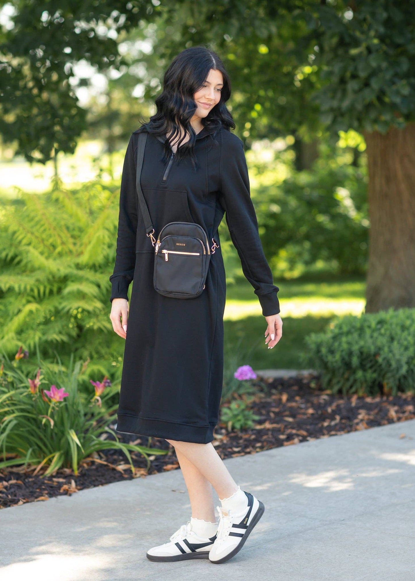 Womens Black Hoodie Sweatshirt Dress Fall