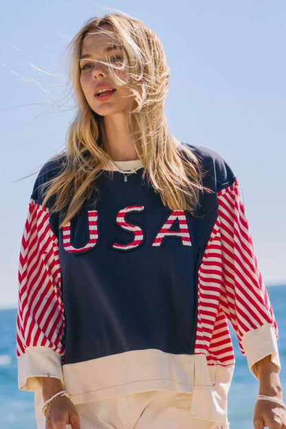 USA Hi-Lo French Terry Top