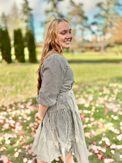 GINGHAM MIDI DRESS