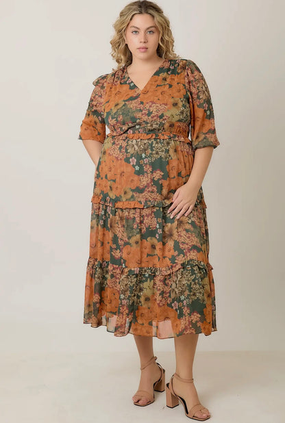 BIG FLORAL PRINT DRESS