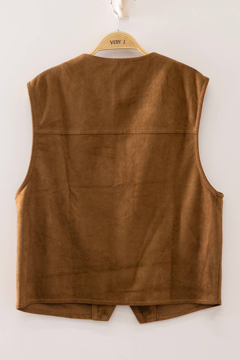 Soft Faux Suede V-Neck Vest
