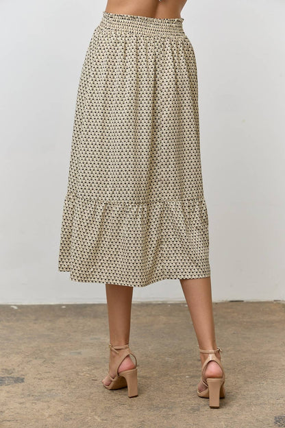 PRINTED SMOCKED BODICE TOP & SKIRT SET