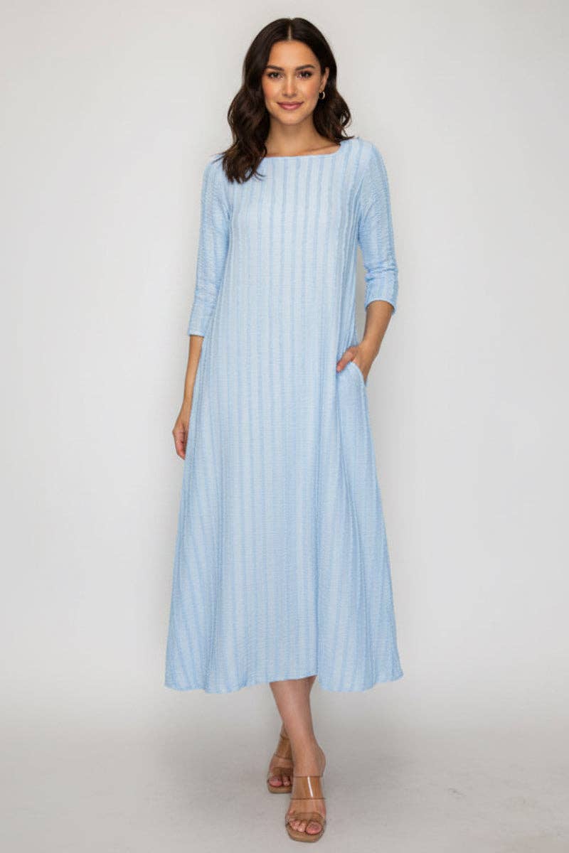 A-LINE SQUARE NECK MIDI DRESS PLUS