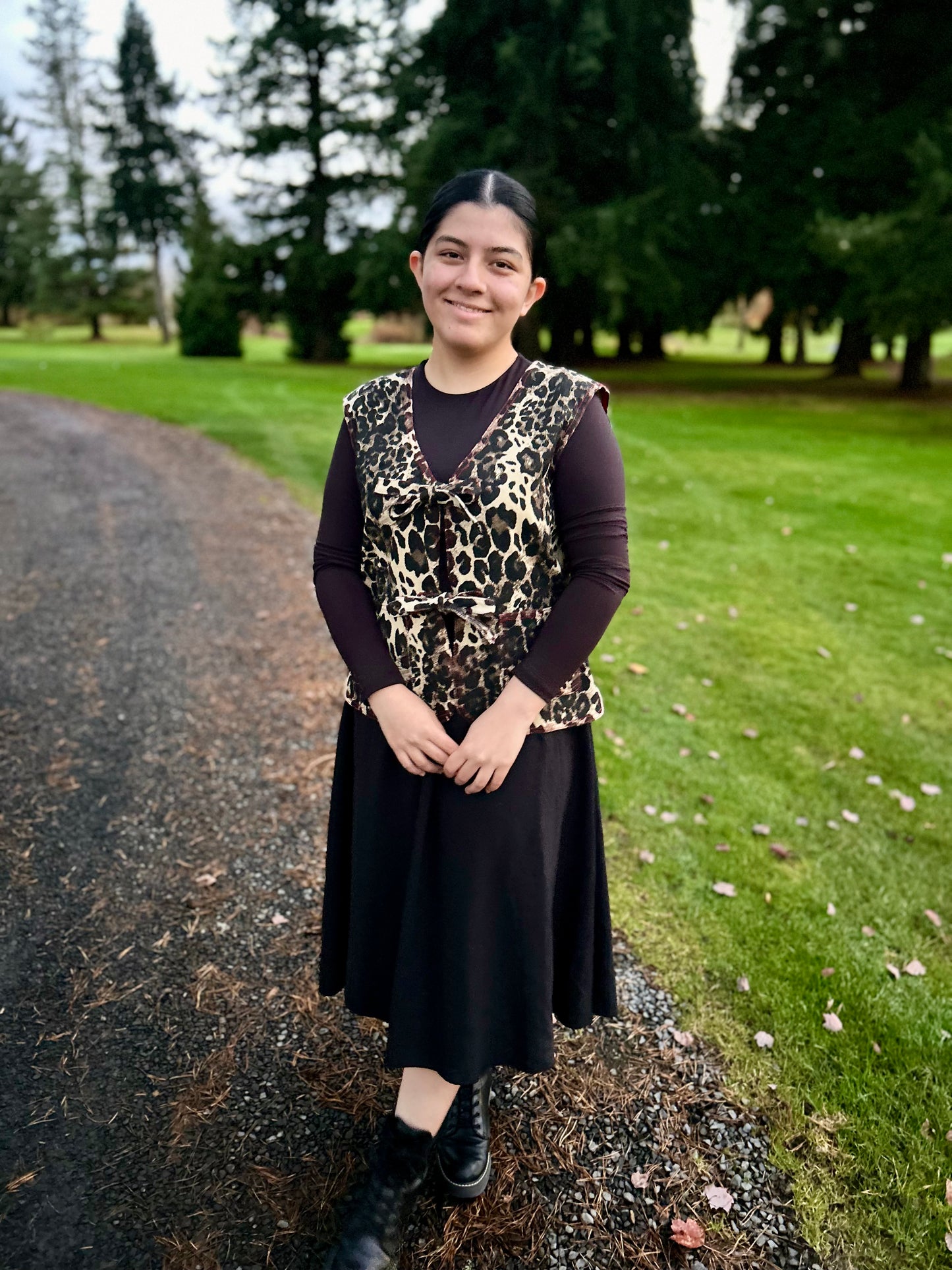 Washed Leopard Printed Vest