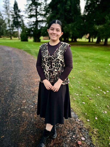 Washed Leopard Printed Vest