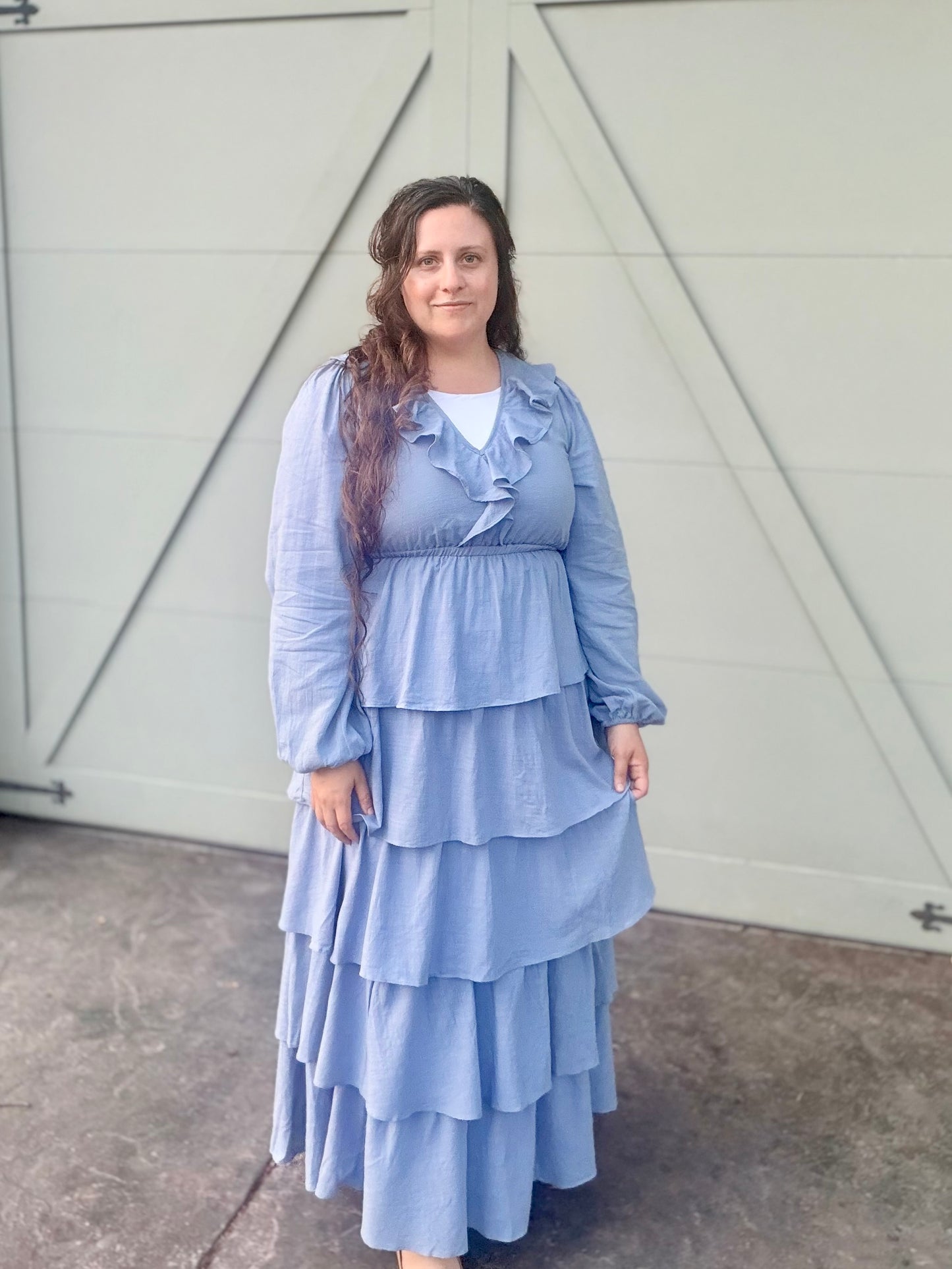 COTTON TIERED RUFFLE MAXI DRESS