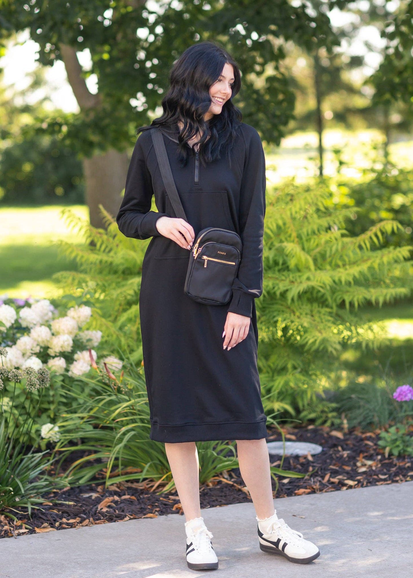 Womens Black Hoodie Sweatshirt Dress Fall