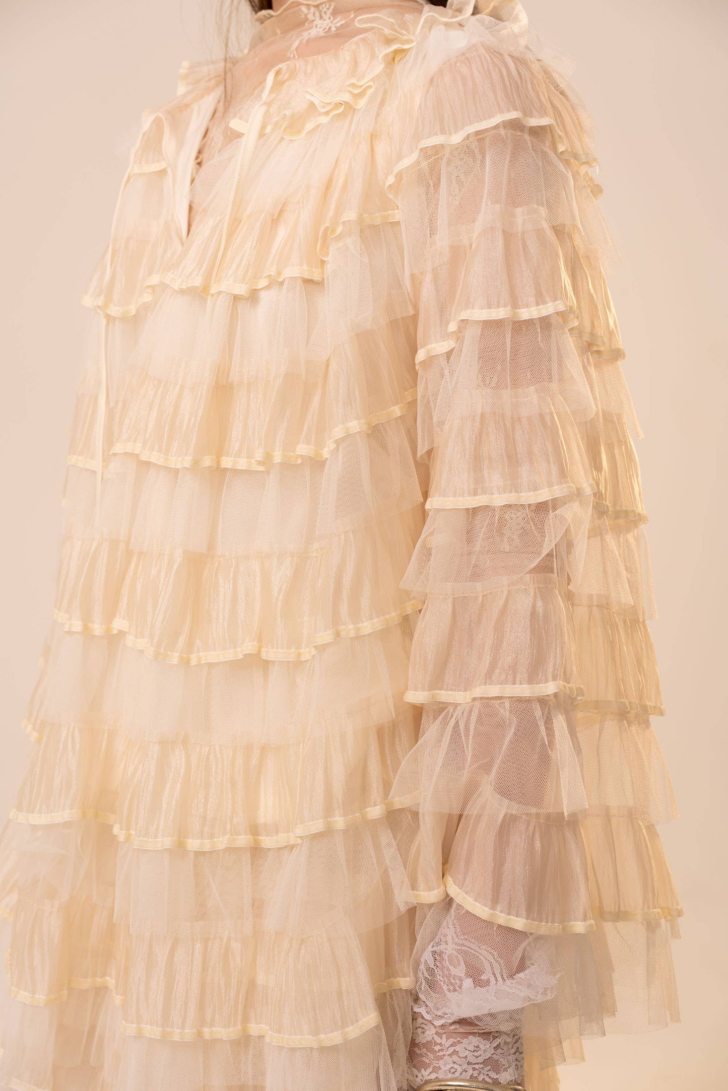 Tiered Ruffle Cape Sleeve Top Skirt Set