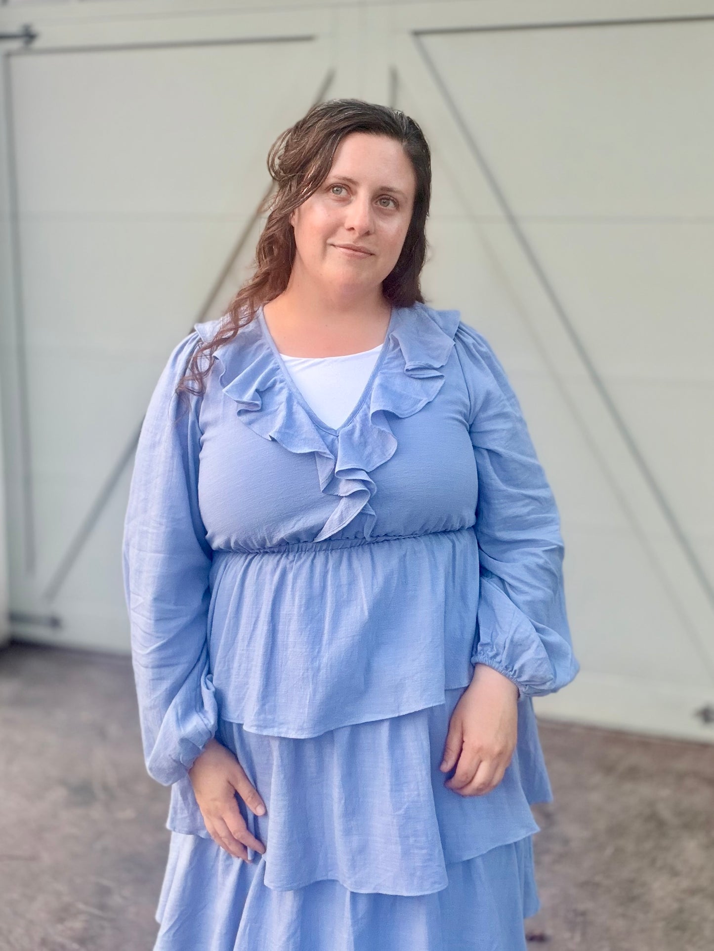 COTTON TIERED RUFFLE MAXI DRESS
