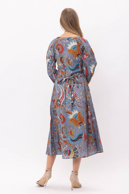 Cotton Gray Midi Dress - PRE ORDER