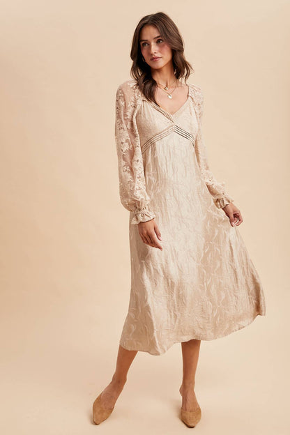LACE JACQUARD MAXI DRESS
