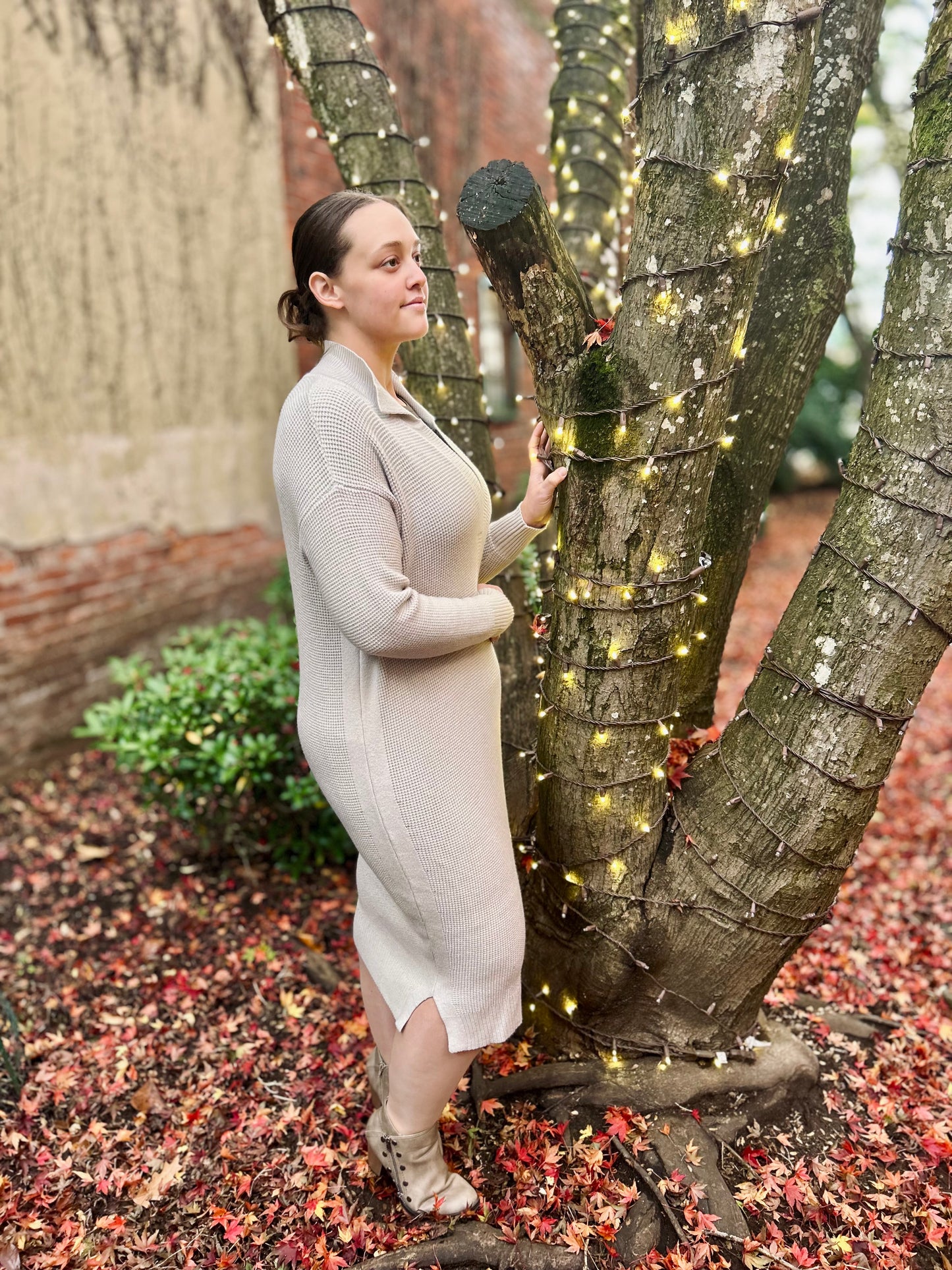 Waffle Knit Midi Dress