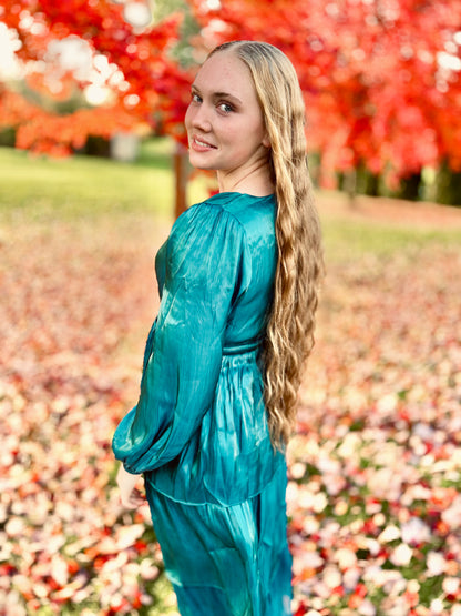 SHEER TIERED MIDI DRESS