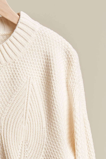 Oversize Round Neck Sweater with Fringe