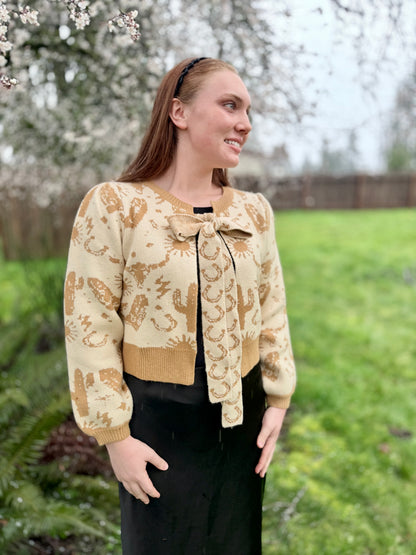 Western Tie Front Cardigan Sweater