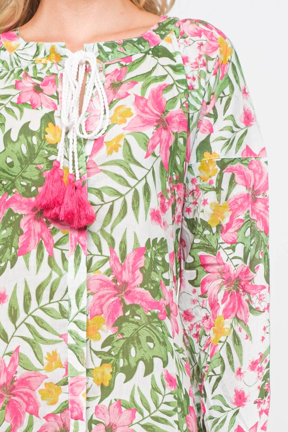 Pink Green Hawaiian Midi Dress - PRE ORDER