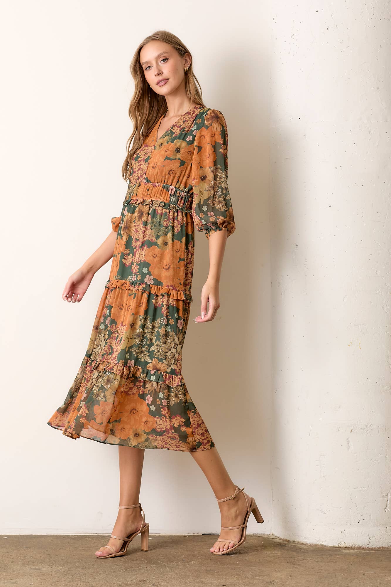 BIG FLORAL PRINT DRESS