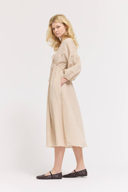 Gingham Plaid Midi Dress - Multiple Colors