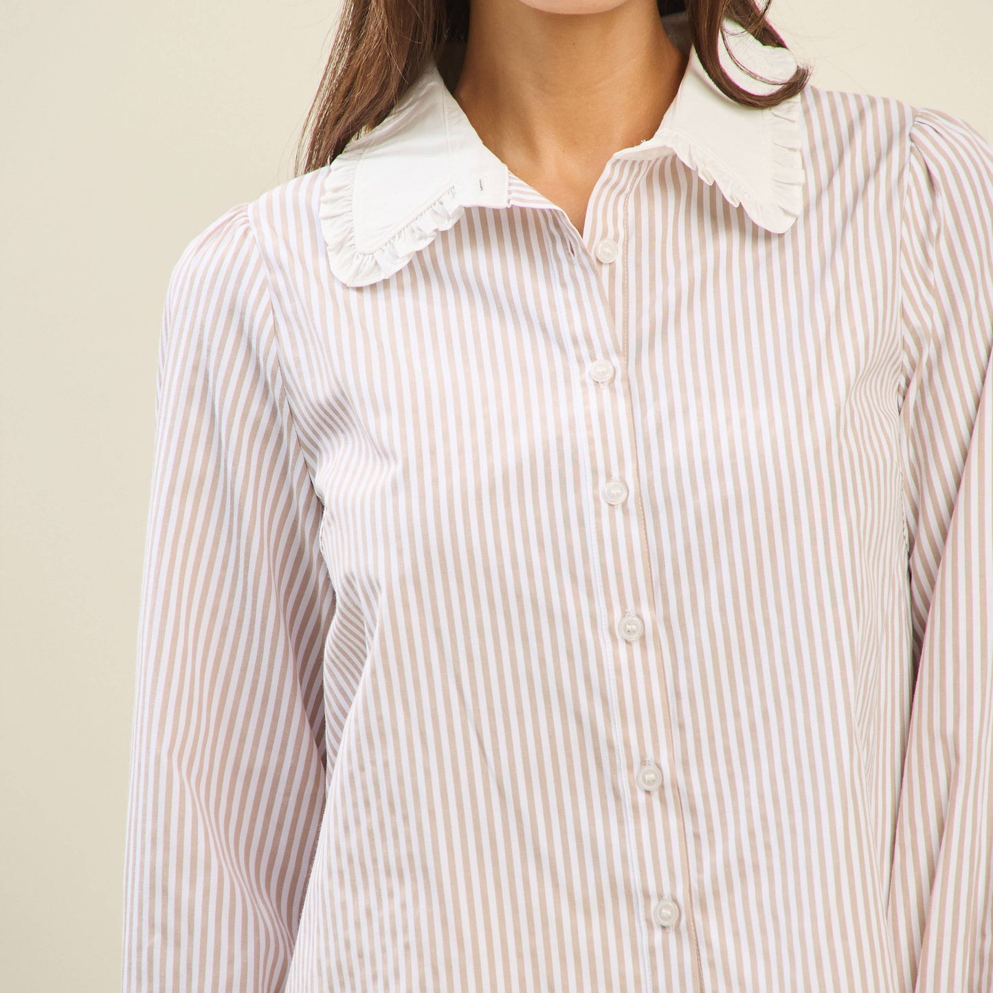 Striped ruffle blouse