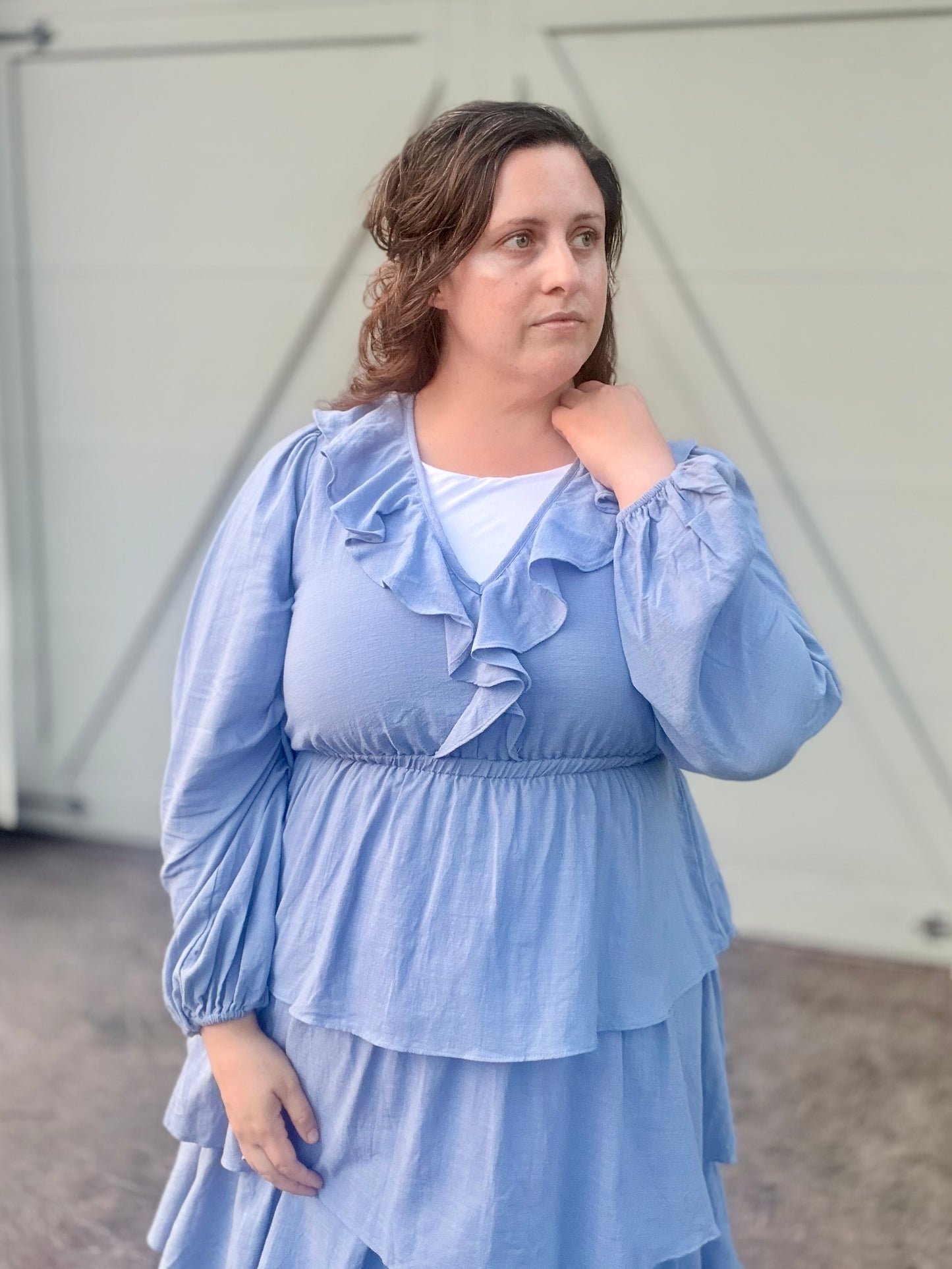 COTTON TIERED RUFFLE MAXI DRESS