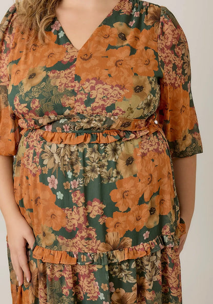 BIG FLORAL PRINT DRESS