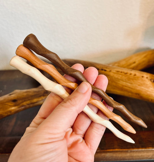 Twisted Wood Hair Sticks