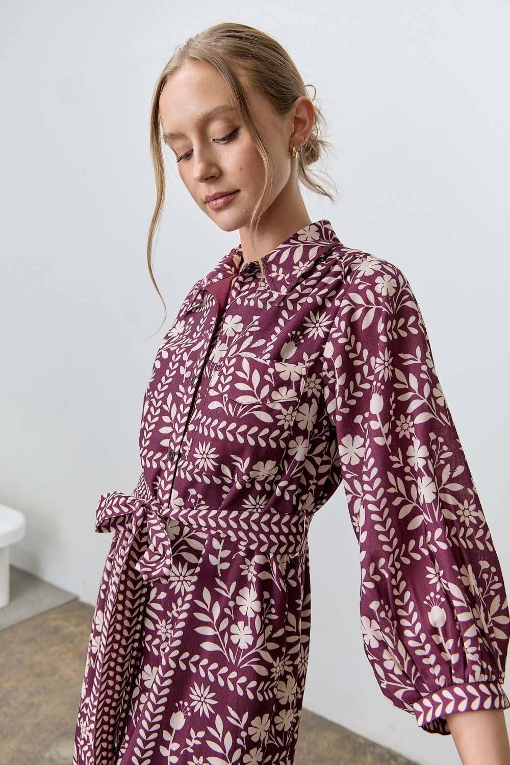 BORDER FLORAL PRINT MIDI DRESS - Multiple Colors