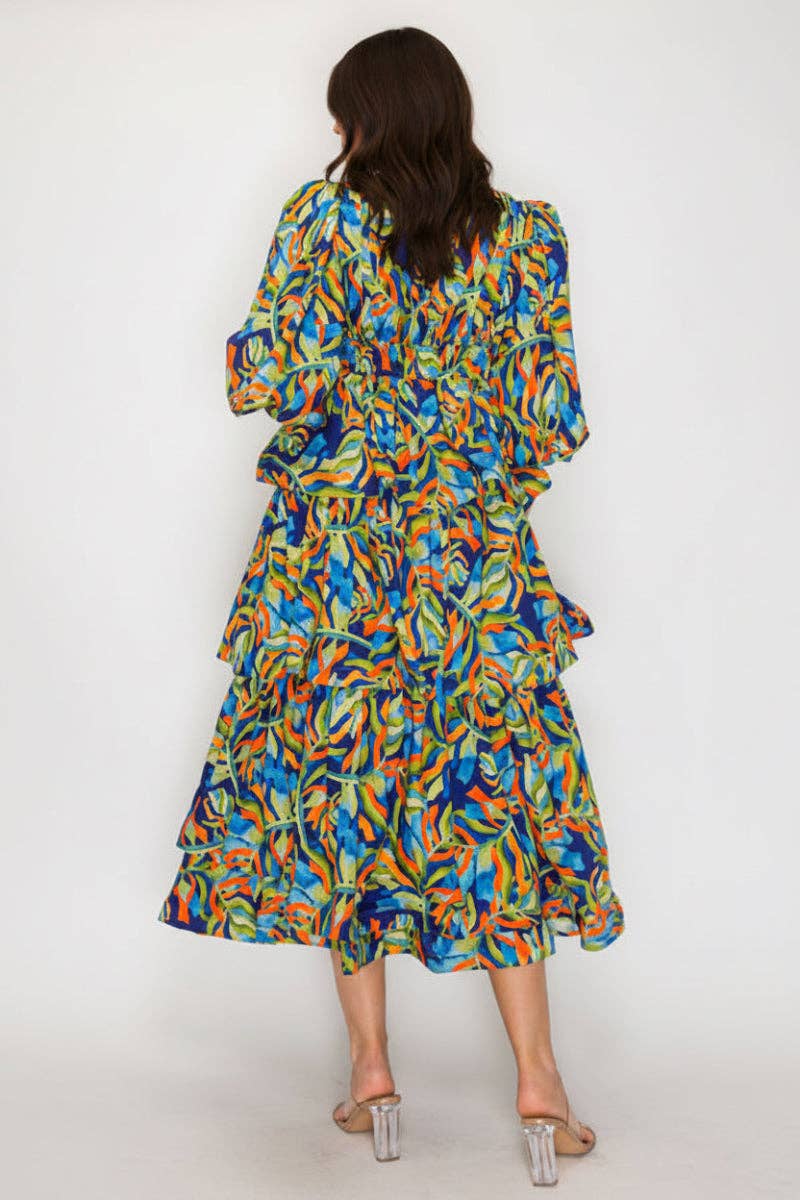 Tiered Ruffle Midi Dress